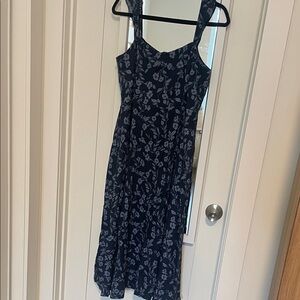 Calypso floral Navy Blue midi Dress
